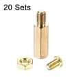 thumbnail image 3 of Unique Bargains Hexagonal Laiton Entretoise Mâle-Femelle Vis Écrou Kit 20 Ensembles 15mm + 6mm, 3 of 6