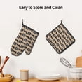 thumbnail image 6 of Xecao Dachshund Dog Woof Pattern Oven Mitts and Pot Holders Sets Heat Resistant Silicone Oven Mittens Extra Thicken Long Kitchen Cotton Oven Glove for Cooking, 6 of 7