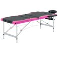 thumbnail image 1 of vidaXL 3-Zone Foldable Massage Table Aluminium Black and Pink, 1 of 1