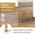 thumbnail image 2 of Gymax 2PCS Velvet Bar Stool 29'' Bar Height Stools Metal Legs w/ Woven Backrest & Gold Beige, 2 of 5