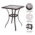 thumbnail image 4 of Patiojoy Patio 28.5" Square Bar Table with Umbrella Hole and Glass Top, Black, 4 of 5