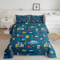 thumbnail image 2 of Erosebridal Cartoon Transportation Bedding Full Comforter Set, Helicopter Ship Modern Building Down Comforter, Reversible 3pcs, 2 of 8