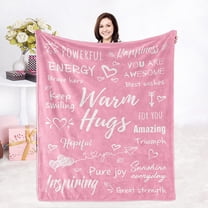 Inspirational Gifts for Women, Thank You Gifts for Women, Caring Compassionate Thoughts Healing Blankets Get Well Soon Pink Warm Hug Blanket Gifts for Women Sister Friend(Pink)