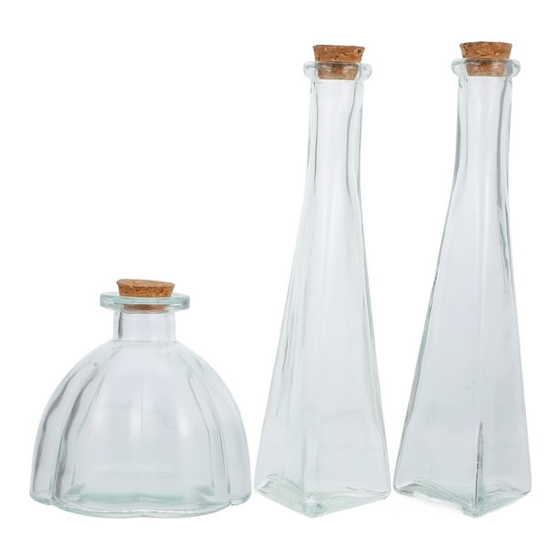 botellas de vidrio con tapón de corcho, recipientes decorativos de vidrio con tapa, ideal para bodas, aniversarios, ceremonias, lunas de miel y recuerdos de arena
