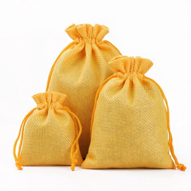 Bolsa de regalo de Navidad para guardar joyas, bolsita con cordón, bolsa de lino de imitación