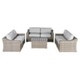 thumbnail image 1 of Living Source International Ensemble de Canapé Moderne en Rotin 7 Pcs avec Coussins Gris, 1 of 1