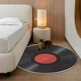 thumbnail image 3 of Round Rugs 4 Ft, Retro Record Non Slip Area Rugs for Kitchen Bedroom Entryway, Abstract Vintage Minimalist Art Washable Carpet Runner Rug Floor Mats for Bedroom Home Decor, 3 of 9