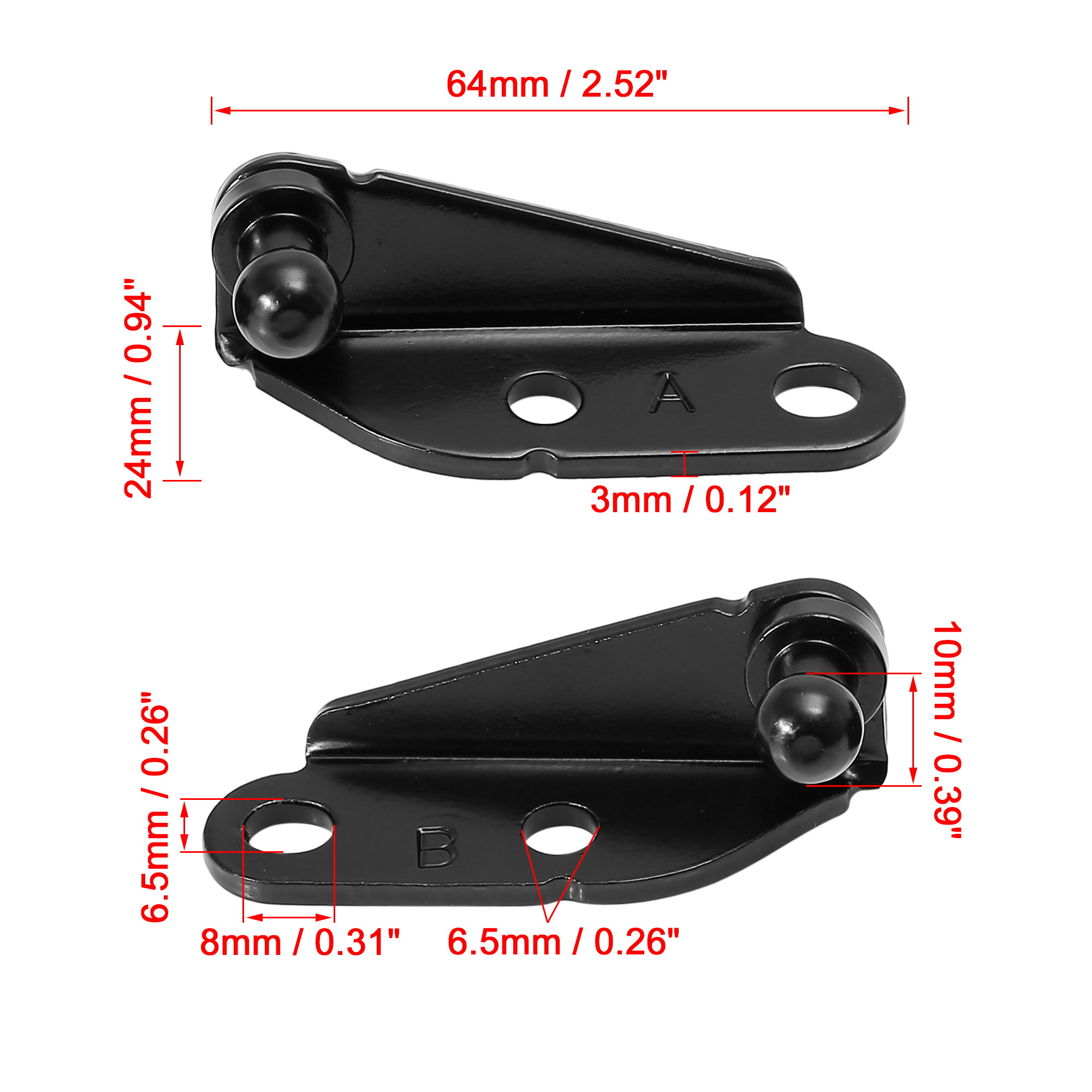 Unique Bargains Great 10mm Vehicle Ball Studs Mounting Brackets for Gas Struts Shocks 2Pcs