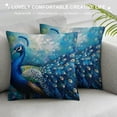 thumbnail image 3 of Orinice Peacock Graphic Decorative Cushion Throw Pillow Cover for Home Couch Living Room Sofa Aesthetic Decor Pillowcase 1PC 18x18in, 3 of 5