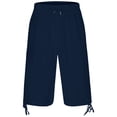 thumbnail image 3 of Mens Capri Pants Summer Casual Elastic Waist Cotton Linen Lightweight Straight Leg Cropped Pants with Pockets, 3 of 9