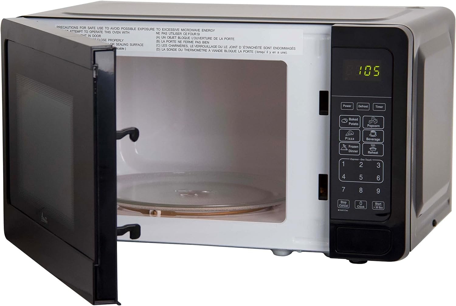 Avanti MT7V1B Microwave Oven 700-Watts Compact with 6 Pre Cooking Settings, Speed Defrost, Electronic Control Panel and Glass Turntable, Black