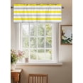 thumbnail image 2 of Valances for Windows Yellow Grey White Striped Rod Pocket Cafe Window Treatments Valance Curtains for Kitchen Bathroom Laundry Basement Windows 60"x18", 2 of 9