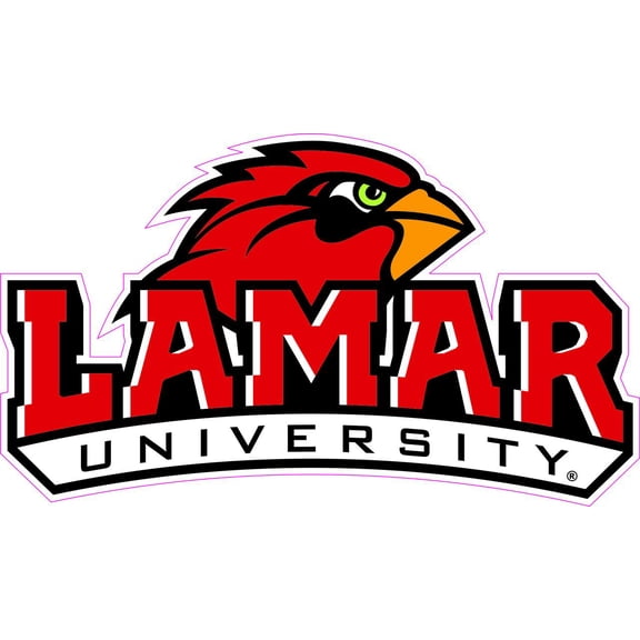 6in x 3.5in Lamar University Logo Vinyl Sticker