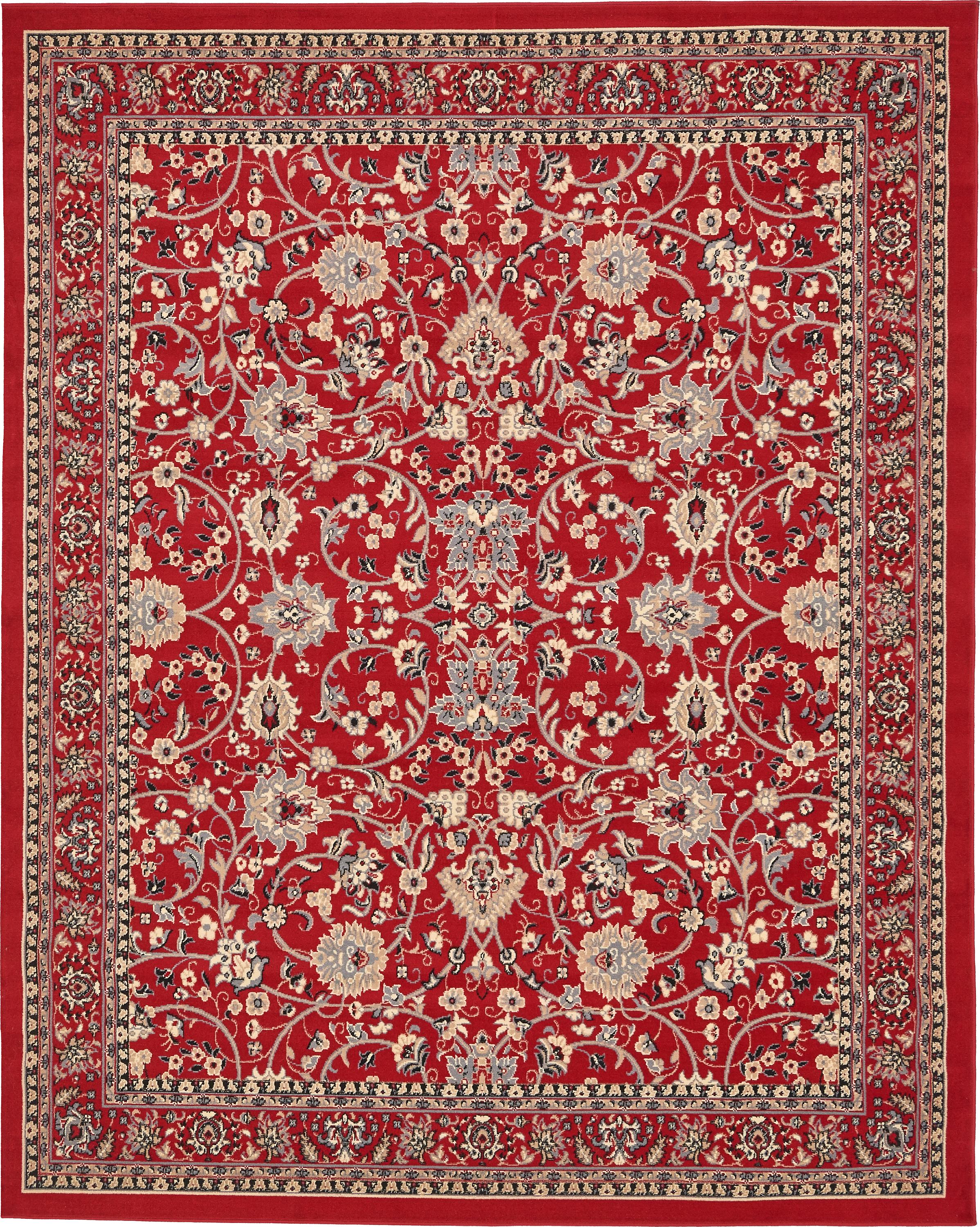 Unique Loom Washington Sialk Hill Rug Red/Black 7' 10" x 10' Rectangle