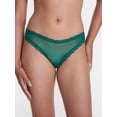 thumbnail image 2 of Joyspun Women's Sheer Lace Thong Panties, 3 Pack, Rio Plum/Green Tropic/Black, Size S, 2 of 9