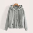 thumbnail image 3 of Niaviben Fleece Sweatshirts for Women Comfrt Hoodie Zip Up Jacket Ladies Sweatshirts Womens Fall Jackets Women Jacket Women Zip Up Hoodie Gray L, 3 of 6