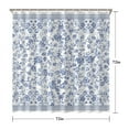 thumbnail image 4 of Floral Shower Curtain Watercolor Botanical Bathroom Decor Rustic Flower Design Fabric Bath Curtain for Tub Country Style Home Accessories with Hooks，84x72in, 4 of 5