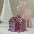 thumbnail image 2 of Northlight Ceramic House with Star Cutouts Christmas Decoration - 4", 2 of 6