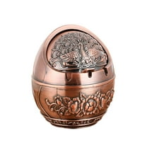 Ashtray Decorative Windproof Ashtray with Lid Vintage Peacock Cigarettes Metal Ashtray Cool Ashtrays