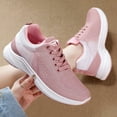 thumbnail image 5 of Womens Sneakers Breathable Mesh lightweight Lace-up Woman Running Athletic Tennis Walking Shoes Pink Size 7, 5 of 6