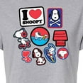 thumbnail image 3 of Peanuts - I Heart Snoopy Patches - Juniors Cropped Cotton Blend T-Shirt, 3 of 6