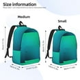 thumbnail image 3 of Honeii Green Turquoise Teal Print Canvas College Laptop Backpack, Durable Rucksack Travel Notebook Bag School Backpack Book Bag for Men Women-Small, 3 of 7