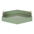 thumbnail image 3 of Kate and Laurel Lipton Modern Hexagon Tray, 18 x 18, Sage Green with Gold Handles, Midcentury Decorative Serving Tray for Storage and Display in Living Room Decor Scheme, 3 of 8