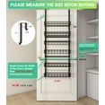 thumbnail image 5 of Over The Door Pantry Organizer, Pantry Storage and Organization, 6-Tier Adjustable Hanging Baskets, Metal Wall Mount Spice Rack Seasoning Shelves for Home & Kitchen, Laundry Bathroom - Black, 5 of 8