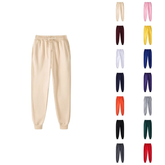 Mens Sweatpants 2026 Fall Winter Fashion Drawstring Elastic Waist Lined Jogger Sweatpants with Pockets Trousers