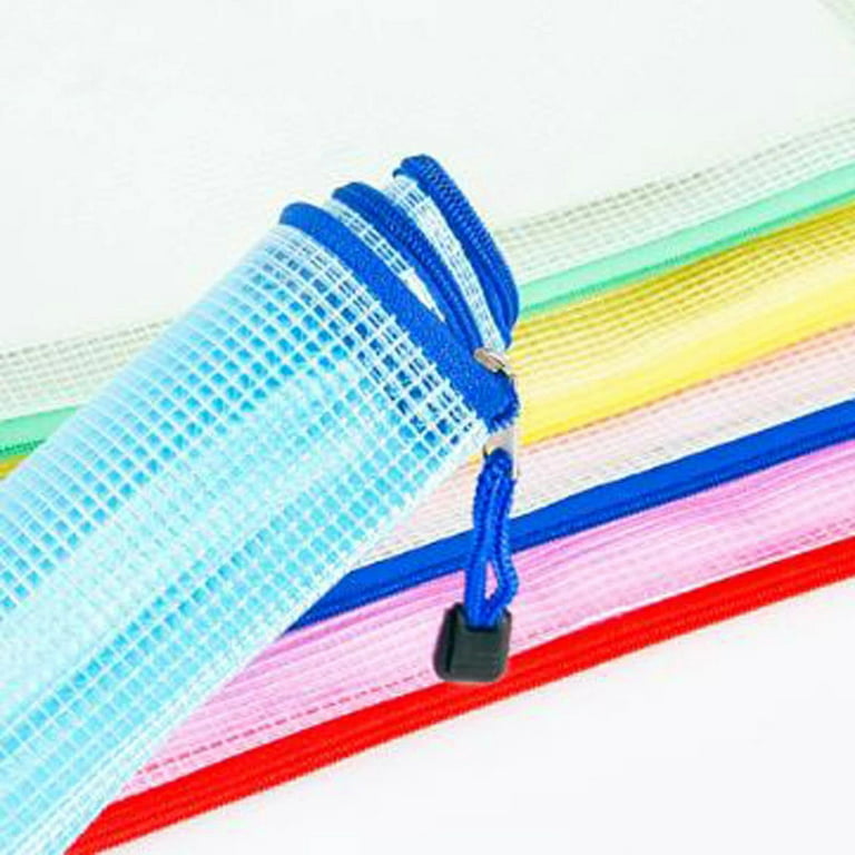 Tamaki 10 Pack Mesh Zipper Pouch Document Waterproof Zip File Bags Plastic  Pencil Pouches A6 Size for Classroom Organization School Office
