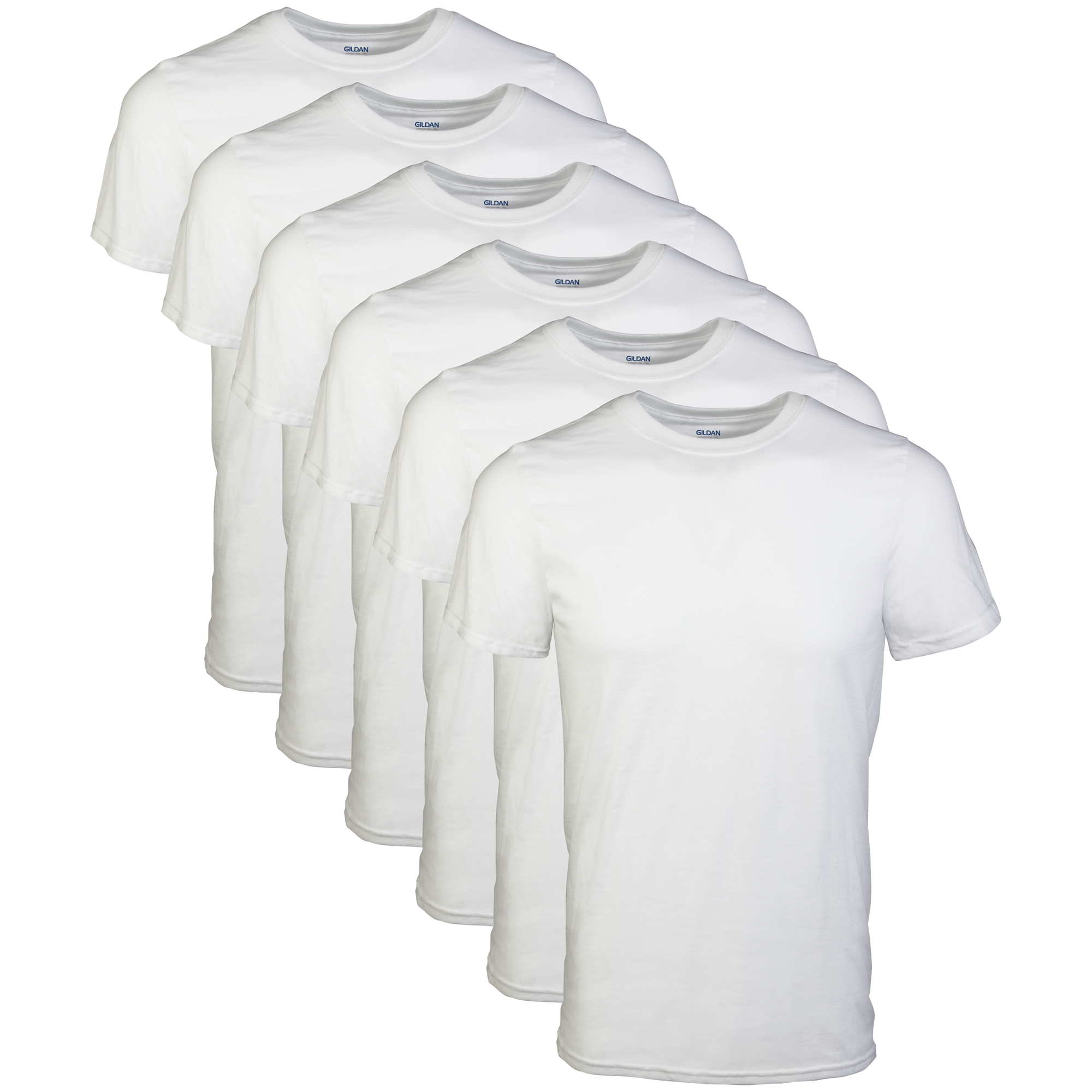 Gildan Adult Men's Short Sleeve Crew White T-Shirt, 6-Pack, Sizes S-2XL - image 4 of 4