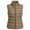 thumbnail image 6 of Mifsaly Puffer Vest Women Warm Sleeveless Quilted Jacket Stand Collar Zip Up Lightweight Fall Winter Travel Daily Layering Casual Outerwear with Pockets Khaki,M, 6 of 6