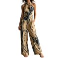 thumbnail image 2 of Sunnin Halter Neck Floral Jumpsuit with Pockets Wide Leg Sleeveless Casual Summer Wear, 2 of 6