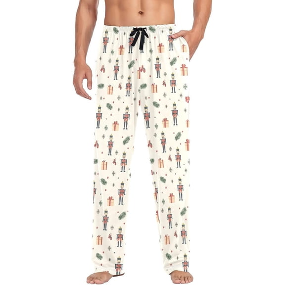 Top-kevin Men's Pajama Bottoms, Sleeping Long Pant Pajamas Lounge Wear Christmas Nutcracker Man Sleepwear Pants Pjs
