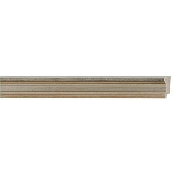 Picture Frame Moulding (Wood) 18Ft Bundle - Contemporary Silver Finish - 1.5" Width - 1/2" Rabbet