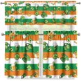 thumbnail image 1 of Green Leaves Stripes Window Curtains Set of 3 for Home Kitchen Living Room Decoration St Patrick Day Decor Green Leaf Beer Pattern Kitchen Curtain Valance and Tiers Set,Size M, 1 of 4