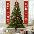 thumbnail image 6 of Merry Christmas Door Banner with String Lights, Porch Signs Welcome Banner, Hanging Decor Yard Sign for Front Door Wall Cover Party Supplies Outdoor Indoor,71X12In(D), 6 of 6