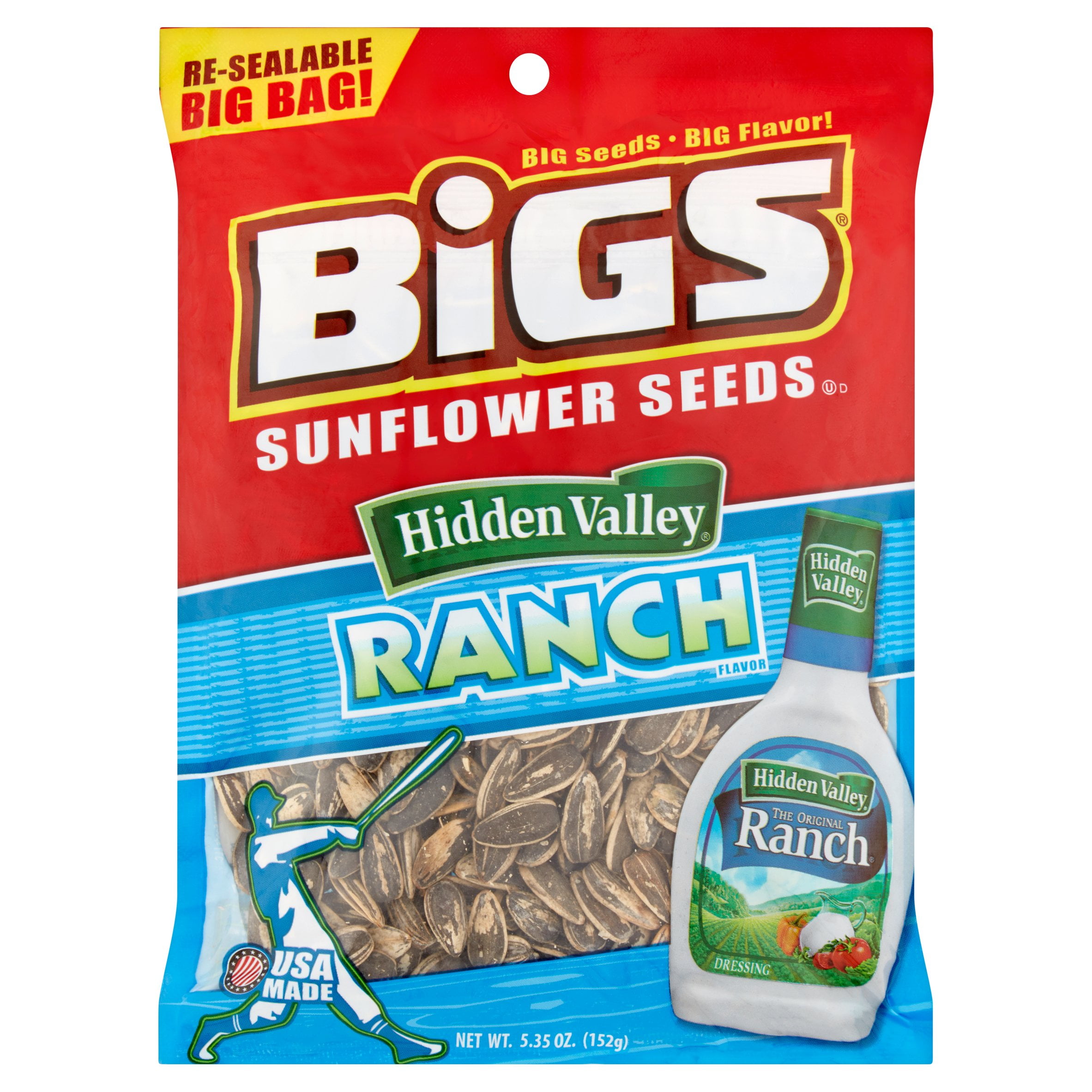 Bigs Hidden Valley Ranch Flavor Sunflower Seeds, 5.35 oz, 8 pack