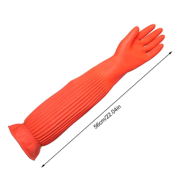 Guantes de goma largos para el hogar Guantes de limpieza impermeables para pintura para lavar platos 56CM