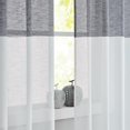 thumbnail image 5 of Uptown Home Black White Color Block Linen Window Curtain Panels Provide Privacy for Living Room Farmhouse Window Drapes with Rod Pocket Design, 50"x63"x2, 5 of 6