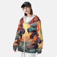 thumbnail image 3 of Balery Colorful Wave Dragon Head Men's Women's UPF 50+ Sun Protection Lightweight Hoodie Performance Long Sleeve Shirt for Fishing Running-Large, 3 of 7