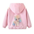 thumbnail image 4 of Eltusu Toddler Girls Jackets, Hooded Windproof Waterproof Zip up Outerwear with Pockets Pink Size 2-3 T, 4 of 5