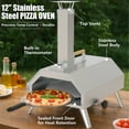 thumbnail image 2 of Segmart 12" Wood-Fired Outdoor Pizza Oven, Portable Multi-Fuel Pizza Maker with Built-In Thermometer & Stainless Steel Cooking Grill,Wood Handle for Backyard, Camping , Picnics-Silver, 2 of 10