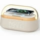 thumbnail image 1 of wonima02 Wireless Bluetooth Speaker with Wireless Charger FM Radio Dual Stereo Sound LED Night Light 2500mAh Battery Portable Speaker Home Decor Gift for Bedroom Office Wooden, 1 of 1