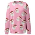 thumbnail image 4 of Bdfzl Mode Automne 2023 Noël Pull Col Rond Imprimé Manches Longues Blouse Confortable Chandail en Molleton Rose m, 4 of 5
