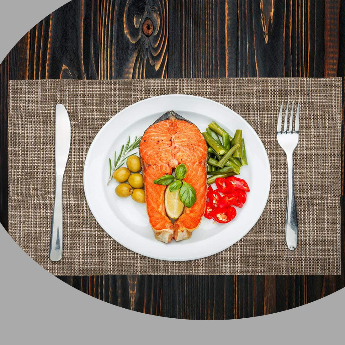 Wipeable Placemats, 6 Pack Table Placemats