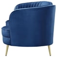 thumbnail image 3 of Coaster Sophia Modern Velvet Upholstered Camel Back Loveseat Blue, 3 of 8
