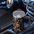 thumbnail image 4 of Halloween Design 40oz Tumbler w/Handle - Ghosts/Pumpkins Double Wall Insulated Stainless Steel Cup, Leakproof Lid, Gift Ready, 4 of 5