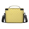 thumbnail image 3 of Yellow and White Checkered Pattern Insulated Lunch Box for Women Men, Medium Leakproof Cooler Bag with Adjustable Strap, 10"x6.7"x8", 3 of 6