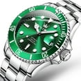 thumbnail image 1 of Original OLEVS Green Water Ghost Watch Automatic Mechanical Watch for Men Classic Bussiness Watch Rotatable Bezel Analog Watch, 1 of 1